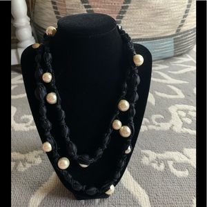 JCREW Silk and faux pearl necklace
